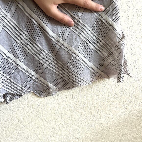 Robin Kaplan Silk Cotton Blend Textured Lagenlook Raw Hem Bias Cut Tank Top Sz 2 - Picture 6 of 9